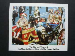 Fiji Stamp Mini Souvenir Sheet The Life & Times Of The Queen Mother.  1985.