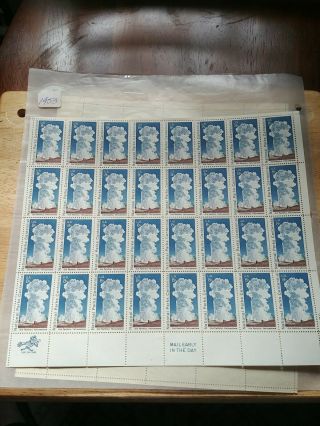 Us Stamp 1453,  National Parks Centennial,  Old Faithful 8c,  Sheet Of 32,  Mnh