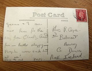 1940 ' s Stamped PC from Lundy plus Post Office Leaflet 3