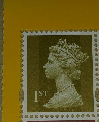 Gb Machin Sg U3096 (ex U3015) 1st Gold Mpil M11l 2011 Litho 2b From Dy2 Booklet