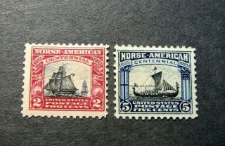 Us Stamp Scott 620 - 621 Norse - American Issue 1925 Mh L273