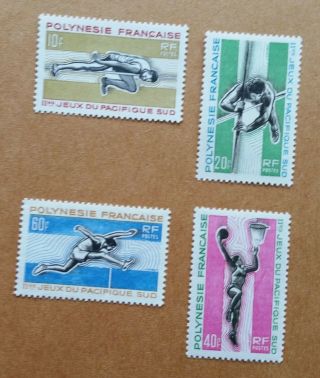 1966 French Polynesia South Pacific Games Sc 223 - 226 Set M/h/og/vf - F