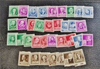 Nystamps Us Stamp 859 // 893 Og Nh $35 Famous Americans