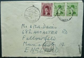 Egypt 4 Sept 1942 Postal Cover From Alexandria To Manchester,  England - Censored