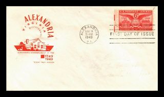 Dr Jim Stamps Us Alexandria Virginia Air Mail Fdc Cover House Of Farnum C40