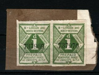 Gb Qv Locals 1d Railway Newspaper Stamp London & North Western Railway Ma195