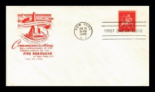 Dr Jim Stamps Us Five Boroughs York Air Mail House Of Farnum Fdc Cover C38