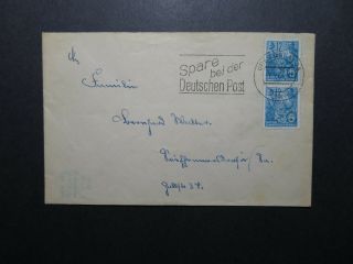 Germany Ddr 1954 Cover W/ 12pf Pair - Z12129