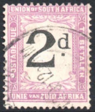 South Africa Postage Due 1922 2d Black & Pale Violet,  Postade Variety Sg.  D14 Vfu