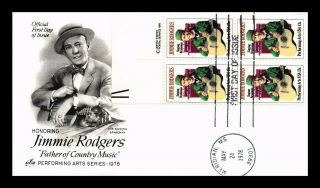 Dr Jim Stamps Us Jimmie Rodgers Country Music Fdc Cover Block Art Craft