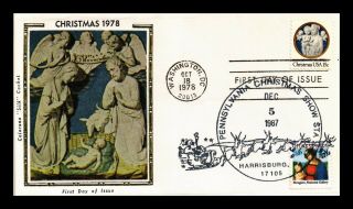 Us Cover Christmas Madonna And Child Fdc Combo Colorano Silk Harrisburg Event