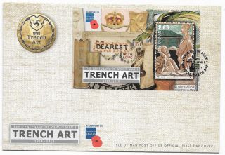 Isle Of Man 2014 The Centenary Of World War I 1914 - 1918 Trench Art Fdc