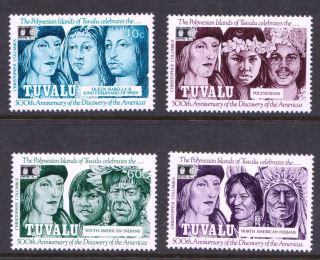 Tuvalu 1992 Anniversary Of Discovery Of America - Mnh Set - Cat £4.  65 - (28)