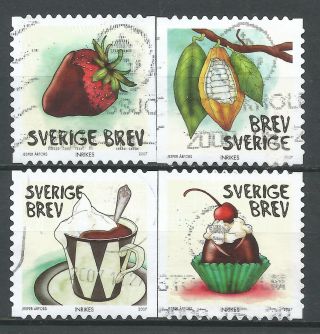 ˳˳ ҉ ˳˳sw10 Sweden Sverige Complete Set 2007 Different Chocolate Strawberries