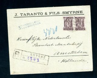 Greek Occupation Of Smyrna 1921 Cover (from Opium Dealer) To Holland (o510)