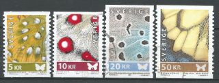 ˳˳ ҉ ˳˳sw21 Sweden Sverige Complete Set 2007 - 08 Butterfly Wings High Values
