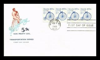 Us Cover Bicycle Transportation Coil Fdc House Of Farnum Cachet