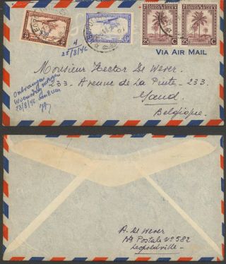 Belgian Congo 1946 - Air Mail Cover To Ghent Belgium D240