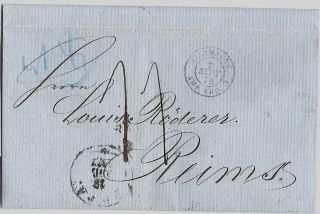 Russia 1873 Letter Riga To Reims/france Via Germany