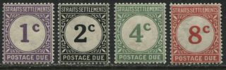 Straits Settlements 1924 - 26 Postage Dues 1 Cent To 8 Cents O.  G.