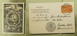 Dr Who 1921 Germany Frankenhausen Special Cancel Postcard E71342