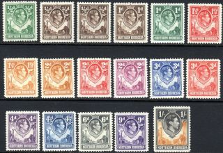 (a - 730) Northern Rhodesia 1938 - 52 1/2d To 1/ - Mh Cv$70