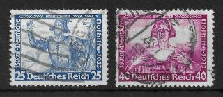 Germany Reich 1933 Set Of 2 Key Values Michel 506a - 507a Cv €220