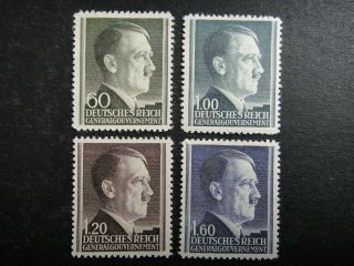 Germany Nazi 1942 1943 1944 Stamps Poland Under German Occupation Hitler Th