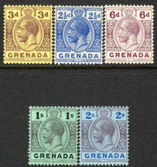 Grenada 1913 Part Set Multi - Crown Ca Perf14 Sg94/96/97/98a/99 (5)