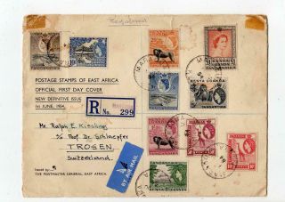 Kut: 1954 Registered Air Mail First Day Cover To Switzerland (c42630)