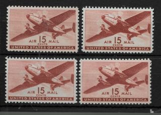 Scott C - 28 Us Stamp Twin Transport 15 Cent Mnh