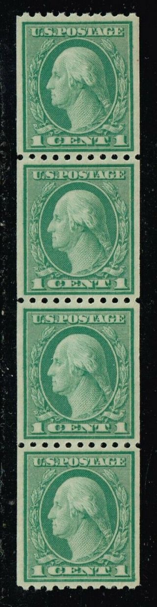 Us Stamp 486 1c Green Rotary Press Coil 1918 Stamp Mnh/og Xfs Strip Of 4