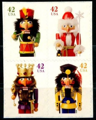 Holiday Nutcrackers Block Of 4 Remounted Stamps Scott 