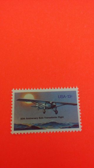 Solo Transatlantic Flight Issue Stamp 1977 Single 1710 Never Hindged