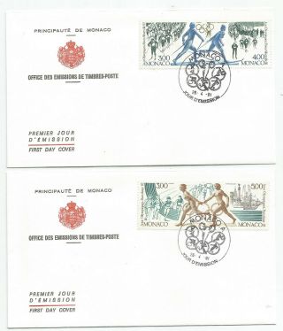 Monaco 1991 1992 Summer & Winter Olympic Games First Day Covers
