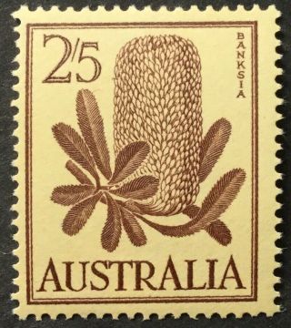 Australia 1960 2/5d.  Brown/yellow Banksia Definitive Sg325 Mnh