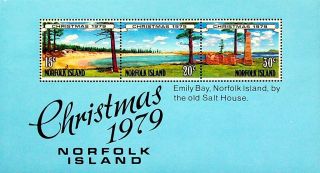Norfolk Island 1979 Christmas Painting Emily Bay Salt House Sheet