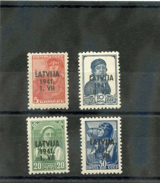 Lettland (latvia) Mi 1,  2,  4,  5 F - Vf Nh 1941 5k,  10k,  20k,  30k $12