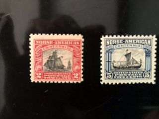 Us Stamps Scott 620 - 621 Norse American Issue Mnh Og