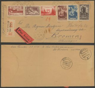 France 1938 - Registered Air Mail Cover Le Verdon To Bremen Germany 30221/99
