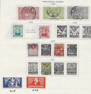 10 Netherlands Semi - Postal Stamps W/mlh From Quality Old Album 1906 - 1927
