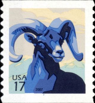 2007 17c American Wildlife,  Big Horn Sheep,  Coil Scott 4140 F/vf Nh