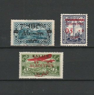 Syria Surcharged Stamps From The Alaouite Region Including Airmail