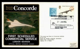 Dr Who 1976 Gb London To Bahrain Concorde First Flight C125126