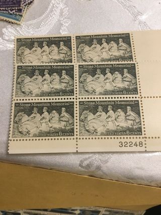 1970 Stone Mountain Confederal Memorial 2 Blocks Of 4 Us 6 Cent Stamps 101603
