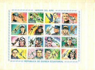 Air Heroes Equatorial Guinea Mnh Sheet