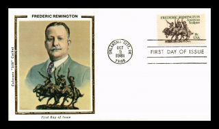 Dr Jim Stamps Us Frederic Remington Americana Sculptor Fdc Cover Colorano Silk