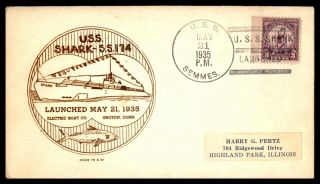 Mayfairstamps Us Naval 1935 Uss Semmes Uss Shark Ss 174 Cover Wwb_31865
