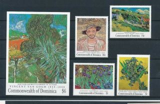 D279369 Paintings Art Van Gogh Mnh,  S/s Dominica