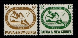 Papua Guinea 1963 South Pacific Games Set Sg 49 - 50 Mnh